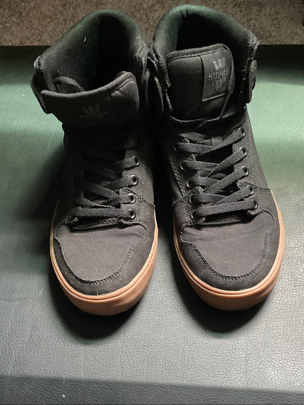 Supra Men’s Black High-Top Sneakers with Gum Sole